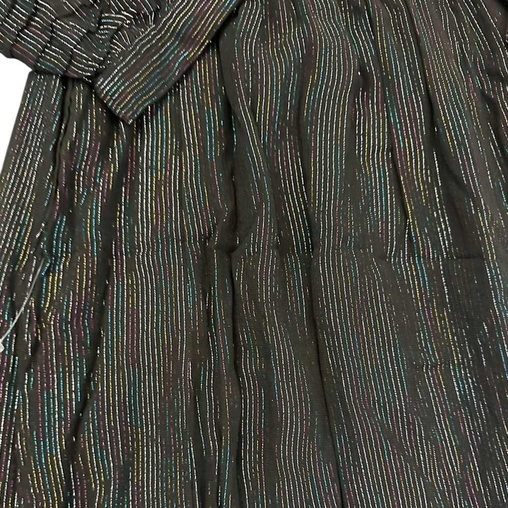 NEW CIEBON Metallic Rainbow Maxi Dress | Lame Statement Dress | 3/4 Sleeve | XS - Picture 7 of 10